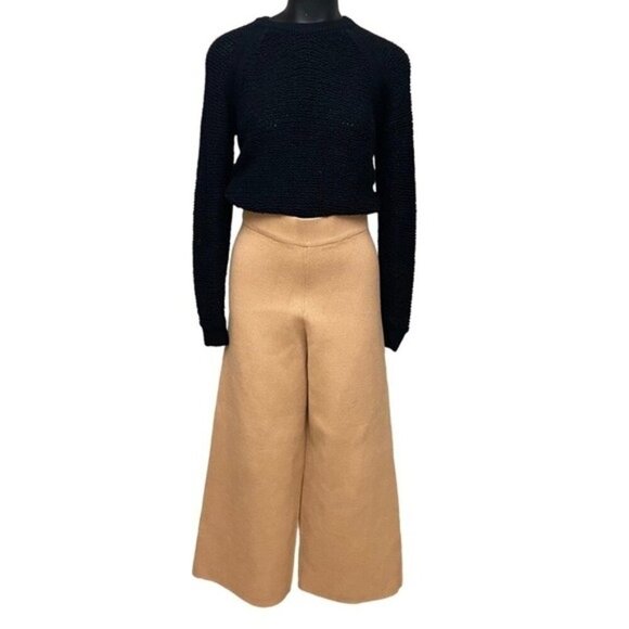 LUCCA Couture Wide Leg Sweater Knit Pant in Camel Tan Size Small - Picture 3 of 9